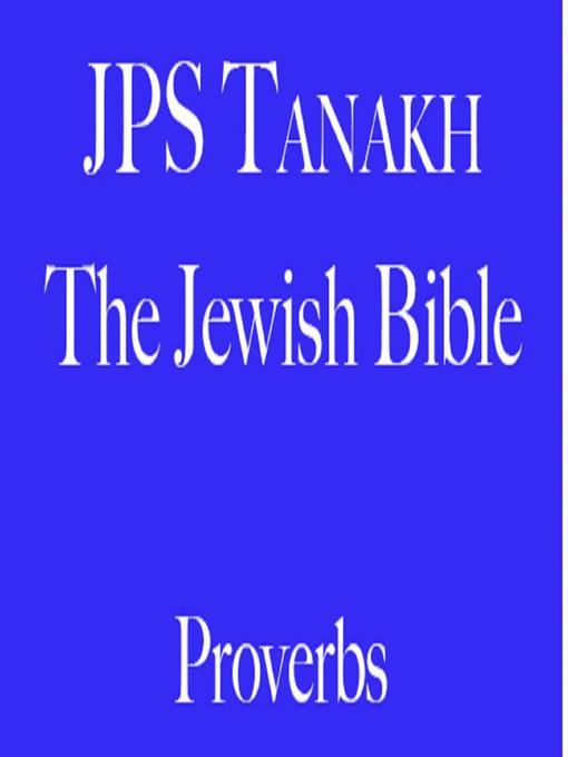 Title details for Proverbs by The Jewish Publication Society - Wait list